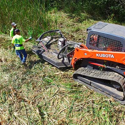 brush clearing with skid cutter
